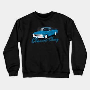 Classic Chevy Blue Shinning Crewneck Sweatshirt